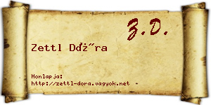 Zettl Dóra névjegykártya
